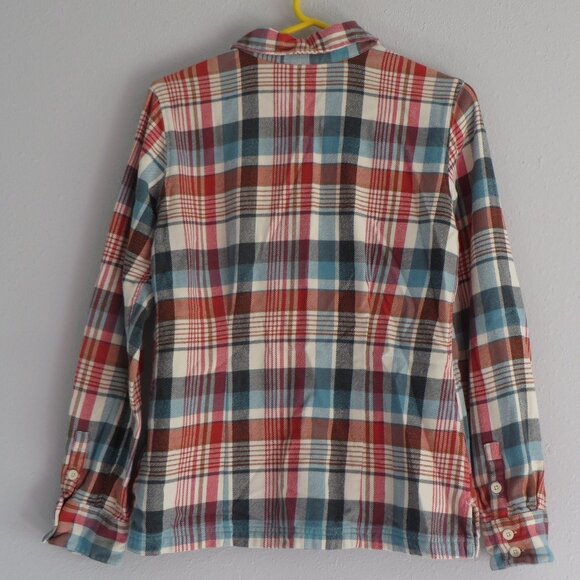 Patagonia Womens Plaid Long-Sleeved Shirt Size 8 White/Red/Blue Organic Cotton - Picture 2 of 9